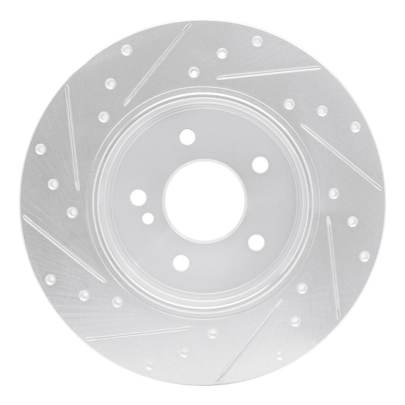 Mercedes-Benz E320 Brake Rotor (1) - Rear Right - R1 Concepts - Drilled & Slotted - Silver - `98-`03